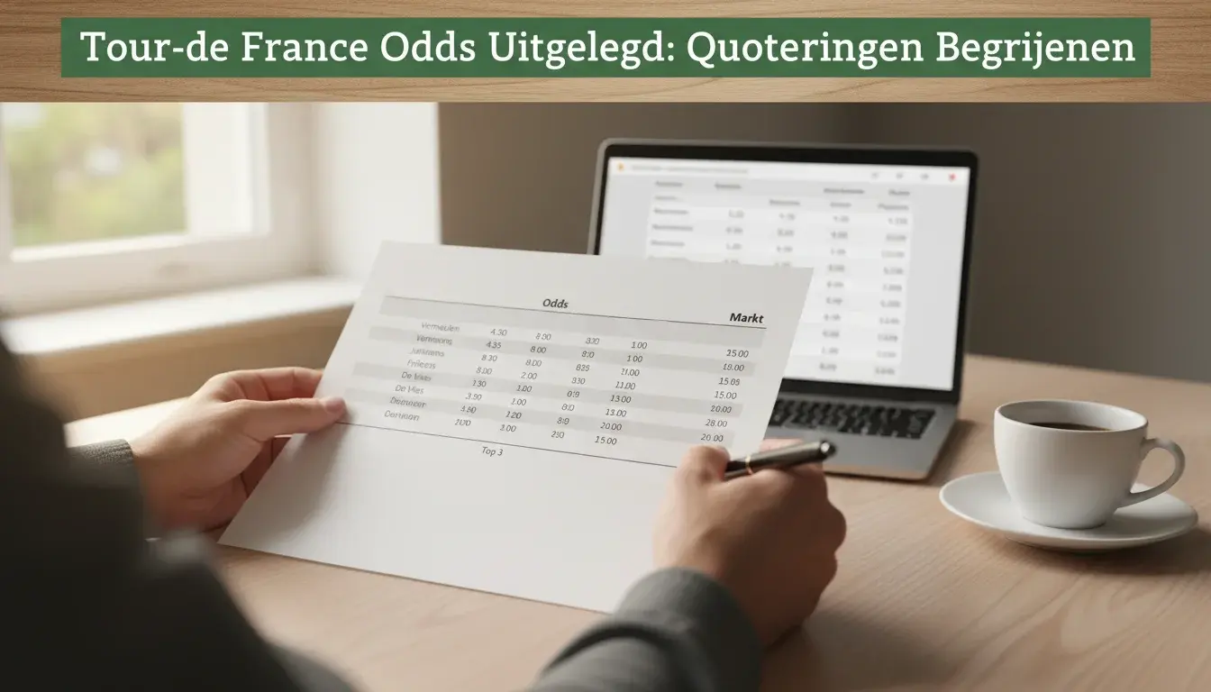 Tour de France odds en quoteringen uitgelegd met wielrenkoers op de achtergrond